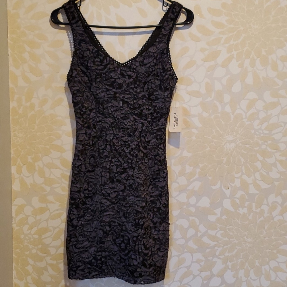 Black/Grey fitted mini dress